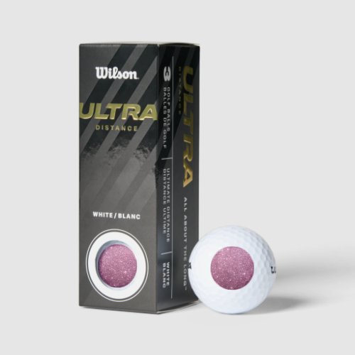 Elegant burgundy pink abstract girly glitter golf balls