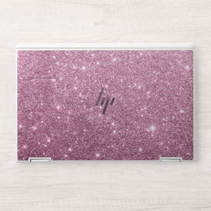 Elegant burgundy pink abstract girly glitter HP laptop skin