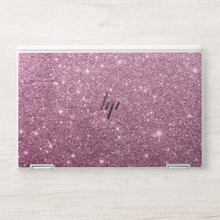 Elegant burgundy pink abstract girly glitter HP laptop skin