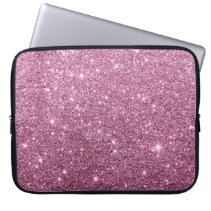 Elegant burgundy pink abstract girly glitter laptop sleeve