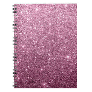 Elegant burgundy pink abstract girly glitter notebook