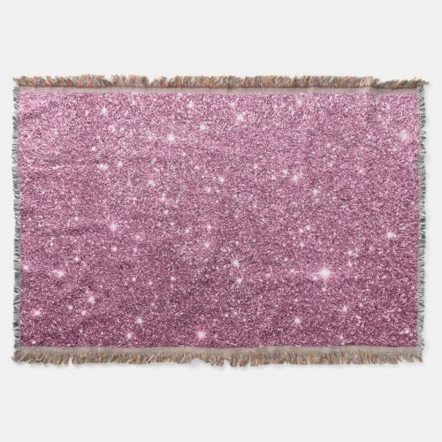 Elegant burgundy pink abstract girly glitter throw blanket