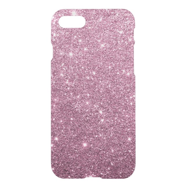 Elegant burgundy pink abstract girly glitter uncommon iPhone case (Back)