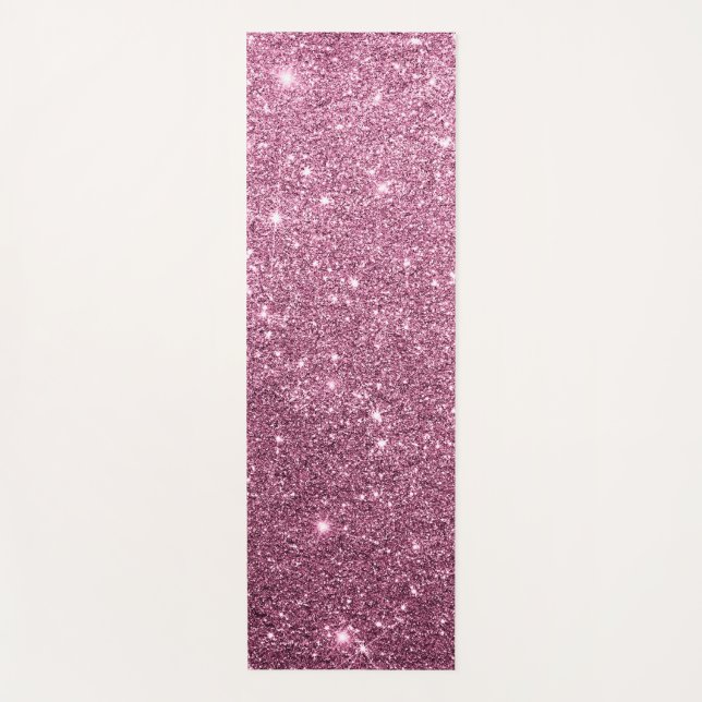 Elegant burgundy pink abstract girly glitter yoga mat (Front)