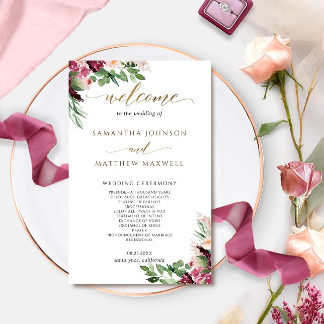 Elegant Burgundy Pink and Blush Floral Wedding (Creator Uploaded)