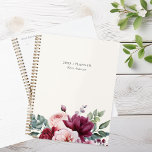 Elegant Burgundy Pink Floral Personalized Name Planner<br><div class="desc">Elegant Burgundy Pink Floral Personalized Name Planner Notebook</div>