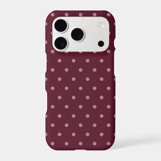 Elegant Burgundy Polka Dot Pattern iPhone Case (Back)