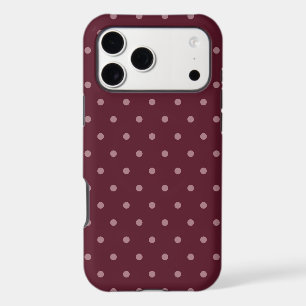 Elegant Burgundy Polka Dot Pattern iPhone 17 Pro Max Case