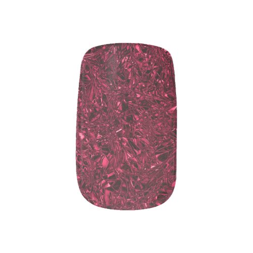 Elegant Burgundy Red Crushed Foil Minx Nail Art