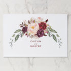 Elegant Burgundy Red Floral Watercolor Wedding