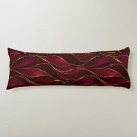 Elegant Burgundy Red Marble Waves with Gold Accent
