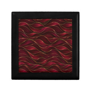 Elegant Burgundy Red Marble Waves with Gold Accent Gift Box