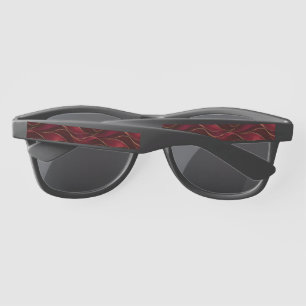 Elegant Burgundy Red Marble Waves with Gold Accent Sunglasses
