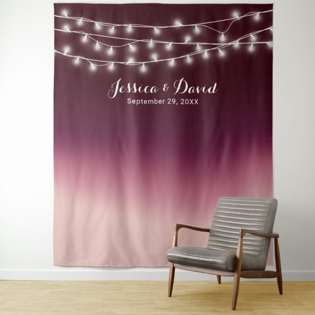 Elegant Burgundy Red Ombre Wedding Backdrops (In Situ)