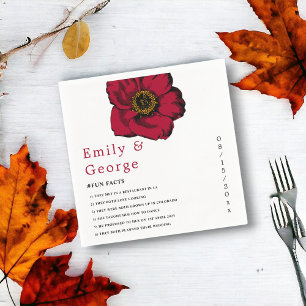 Elegant burgundy red rose romantic floral Wedding Napkins