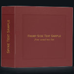 Elegant Burgundy-Red Vintage Faux Leather 3 Ring Binder<br><div class="desc">Elegant burgundy-red vintage faux leather look pattern,  Avery binder customizable template.  Simple,  clean,  and elegant design with fully customizable text. If you need any assistance customizing any of my designs,  contact ArtOnWear designer.</div>