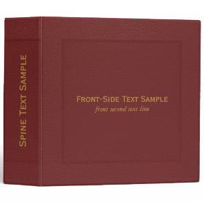 Elegant Burgundy-Red Vintage Faux Leather 3 Ring Binder