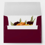 Elegant Burgundy Red Watercolor &quot;MARIGOLD&quot; Wedding Envelope