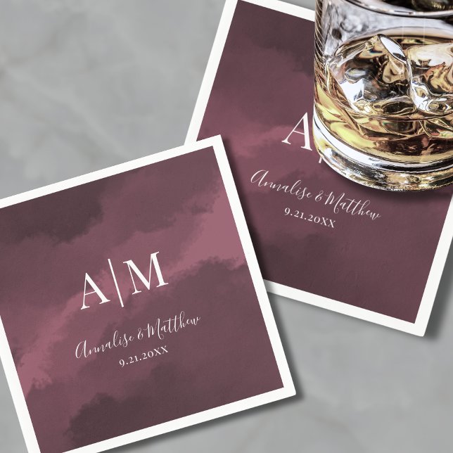 Elegant Burgundy Red Wedding Napkins (Elegant Burgundy Red Wedding Napkins)