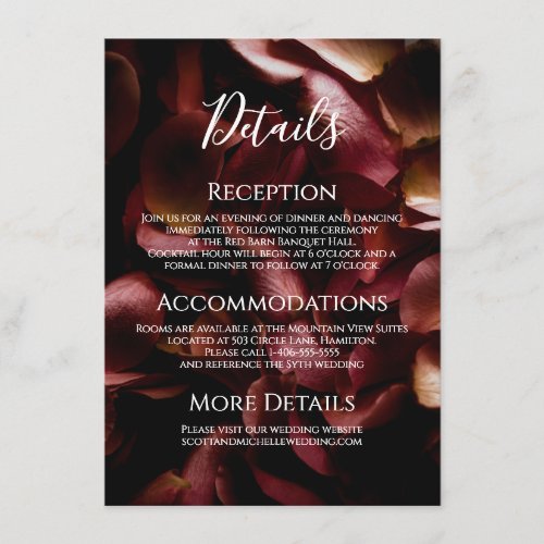 Elegant Burgundy Romantic Rose Enclosure Card