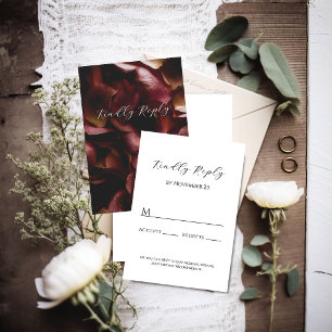 Elegant Burgundy Romantic Rose Response Card