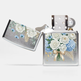 Elegant Burgundy Rose & Gold Botanical Wedding Pil Zippo Lighter