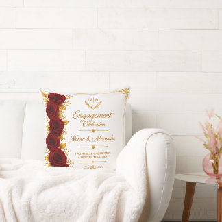 Elegant Burgundy Rose Throw Pillow