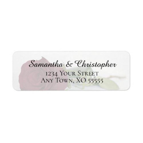 Elegant Burgundy Rose Wedding Return Address Label