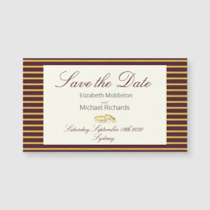 Elegant Burgundy Simple Wedding Save the Date