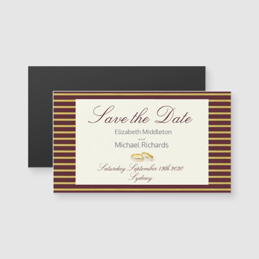 Elegant Burgundy Simple Wedding Save the Date (Front/Back)