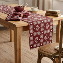 Elegant Burgundy Snowflake Damask Floral