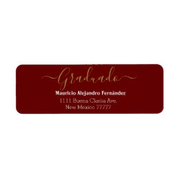 Elegant Burgundy Spanish | Class Year Return Lab Label