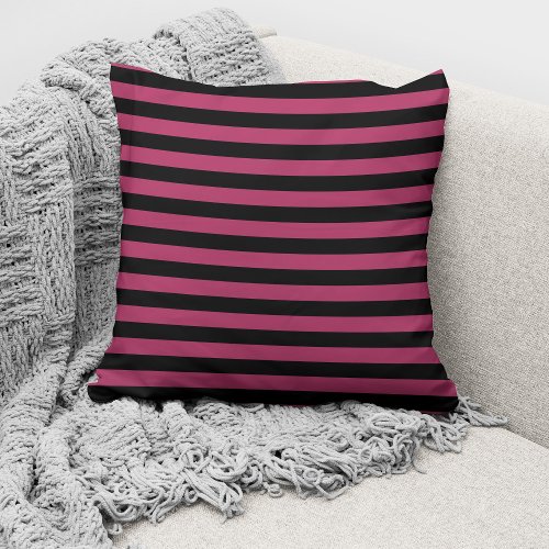 Elegant Burgundy Striped Pattern   Throw Pillow