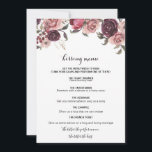 Elegant Burgundy Summer Floral Kissing Menu<br><div class="desc">This elegant burgundy summer floral kissing menu is perfect for a modern wedding reception. The design features beautiful burgundy blush bordeaux hand-drawn roses,  neatly arranged into attractive frames and bouquets.</div>