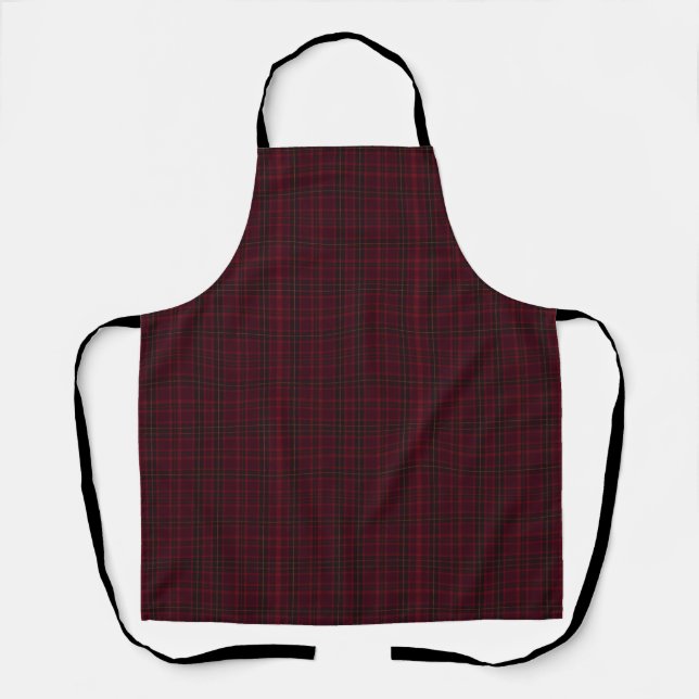 Elegant Burgundy Tartan Apron (Front)