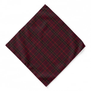 Elegant Burgundy Tartan Bandana
