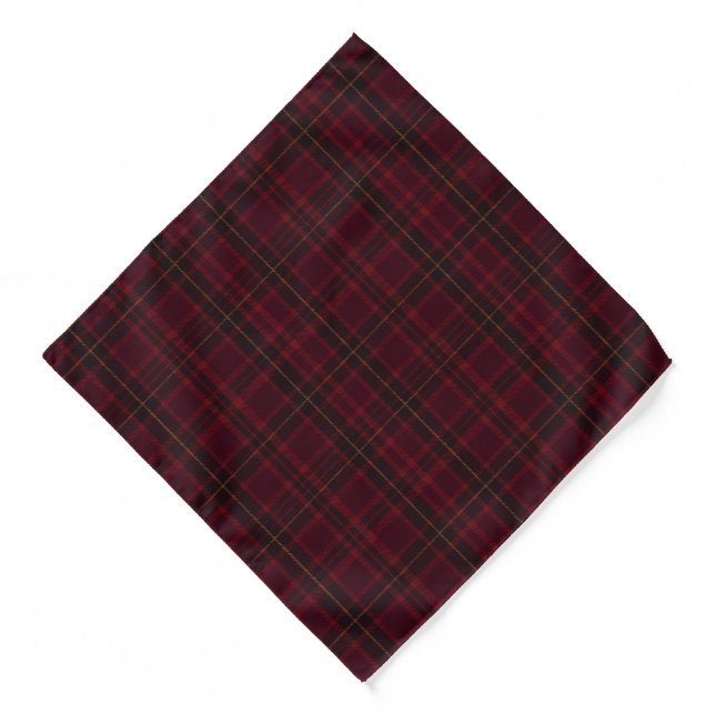 Elegant Burgundy Tartan Bandana (Front)