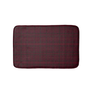 Elegant Burgundy Tartan Bath Mat
