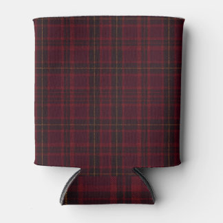 Elegant Burgundy Tartan Can Cooler