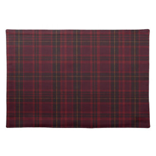 Elegant Burgundy Tartan Cloth Placemat