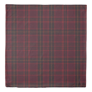 Elegant Burgundy Tartan Duvet Cover