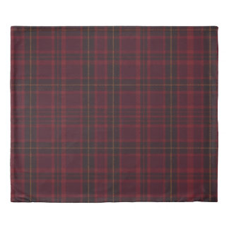 Elegant Burgundy Tartan Duvet Cover