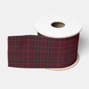 Elegant Burgundy Tartan Grosgrain Ribbon