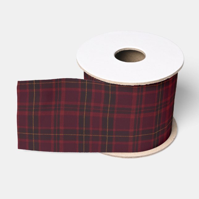 Elegant Burgundy Tartan Grosgrain Ribbon (Spool)