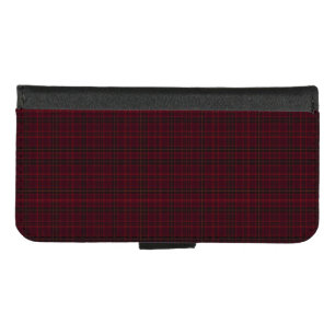 Elegant Burgundy Tartan iPhone 8/7 Wallet Case