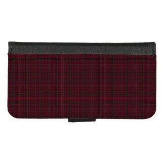 Elegant Burgundy Tartan iPhone 8/7 Wallet Case