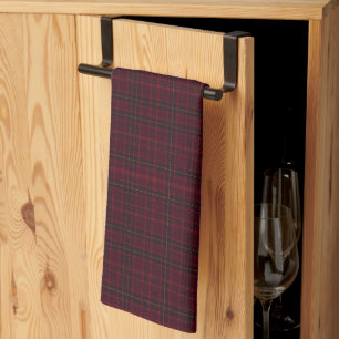 Elegant Burgundy Tartan Kitchen Towel