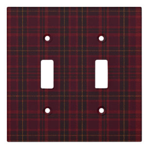 Elegant Burgundy Tartan Light Switch Cover
