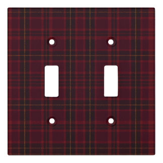 Elegant Burgundy Tartan Light Switch Cover