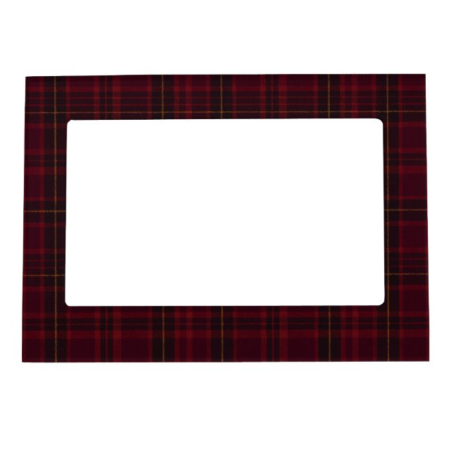 Elegant Burgundy Tartan Magnetic Frame (Front)